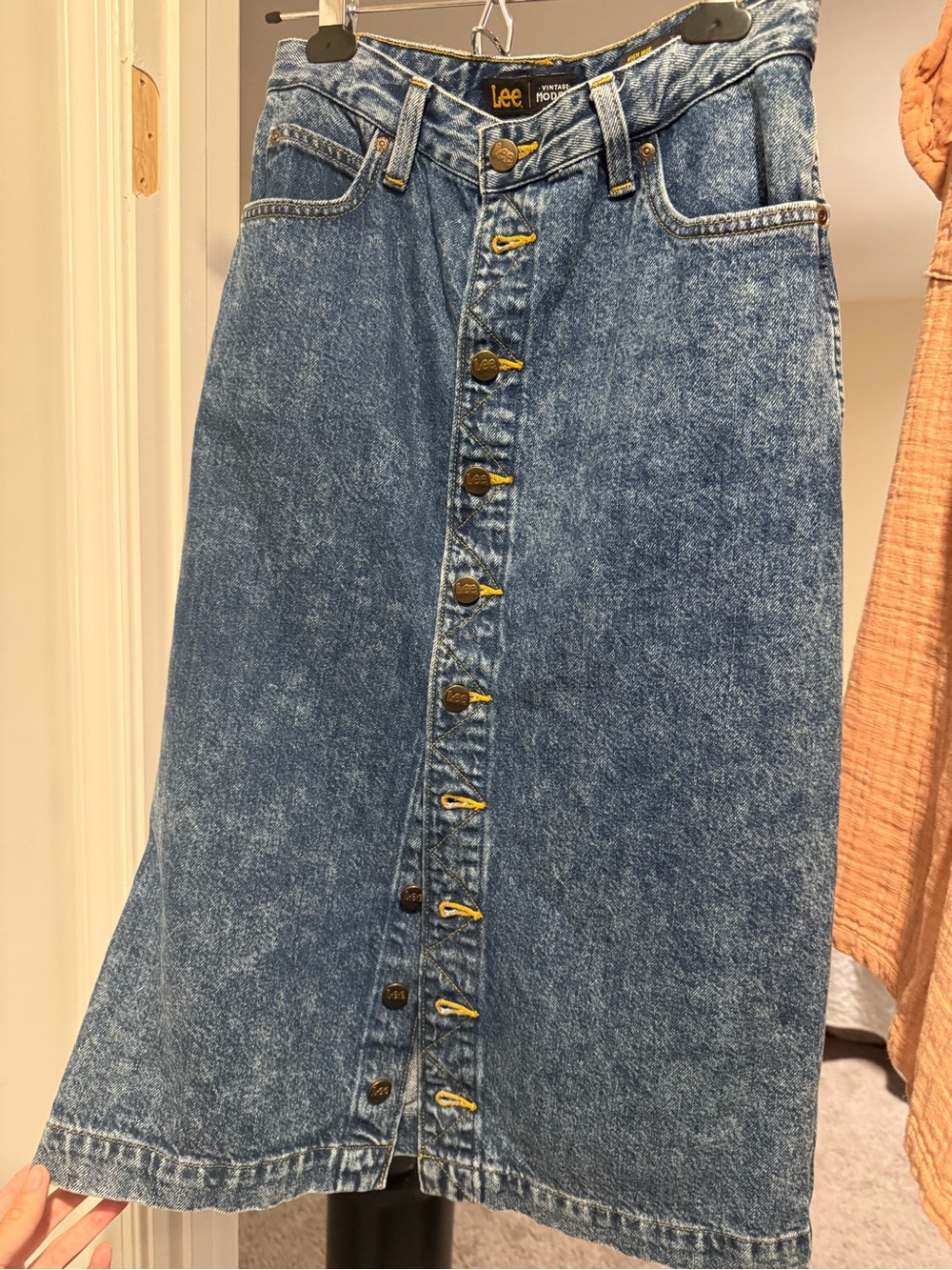 LEE denim midi skirt